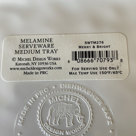 Michel Design Works Merry Bright Melamine Tray with Handles 9.75"x14.75" NEW. - Picture 4 of 4